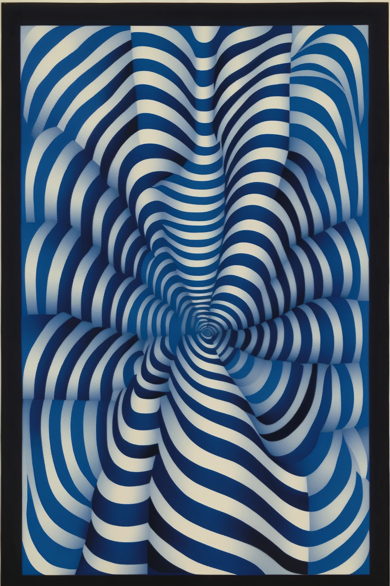 Op art - Victor Vasarely's optical art, Geometrically shaped ocean waves, About Art, Composed of triangles and rectangles, Thin and thick lines, Horizontal and vertical lines