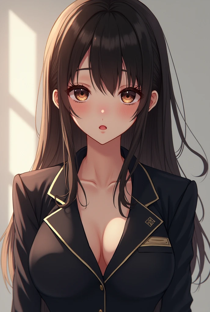 （lifelike， high - resolution：1.3）， 1 girl with a perfect full body， Super fine face and eyes，slong hair, small boob, chula student，Expose cleavage