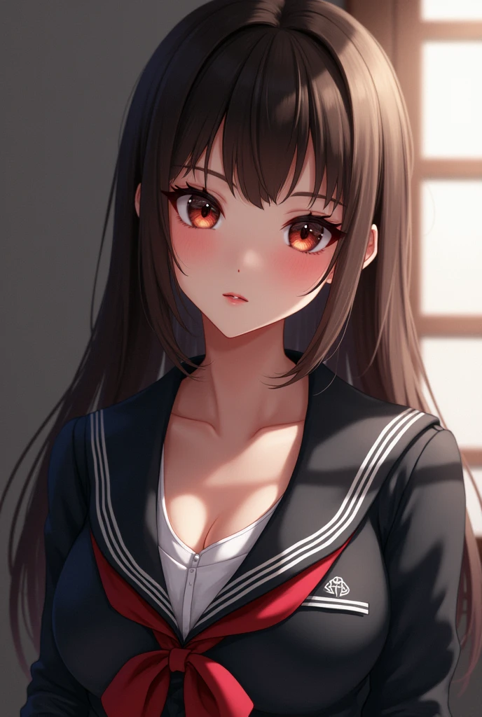 (lifelike, high - resolution:1.3), 1 girl with a perfect full body, Super fine face and eyes,slong hair, small boob, chula student,Expose cleavage