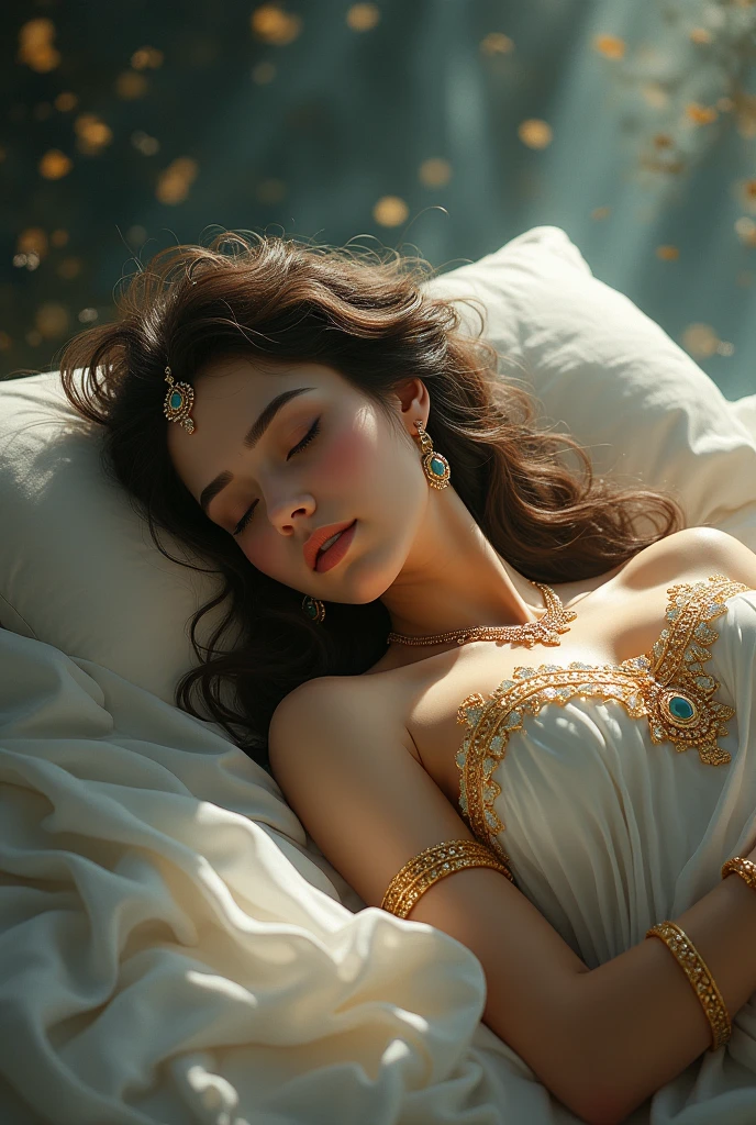 Photo Radha Ji sleeping and open the eye