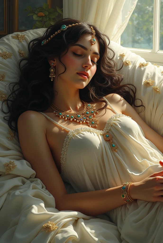 Photo Radha Ji sleeping and open the eye