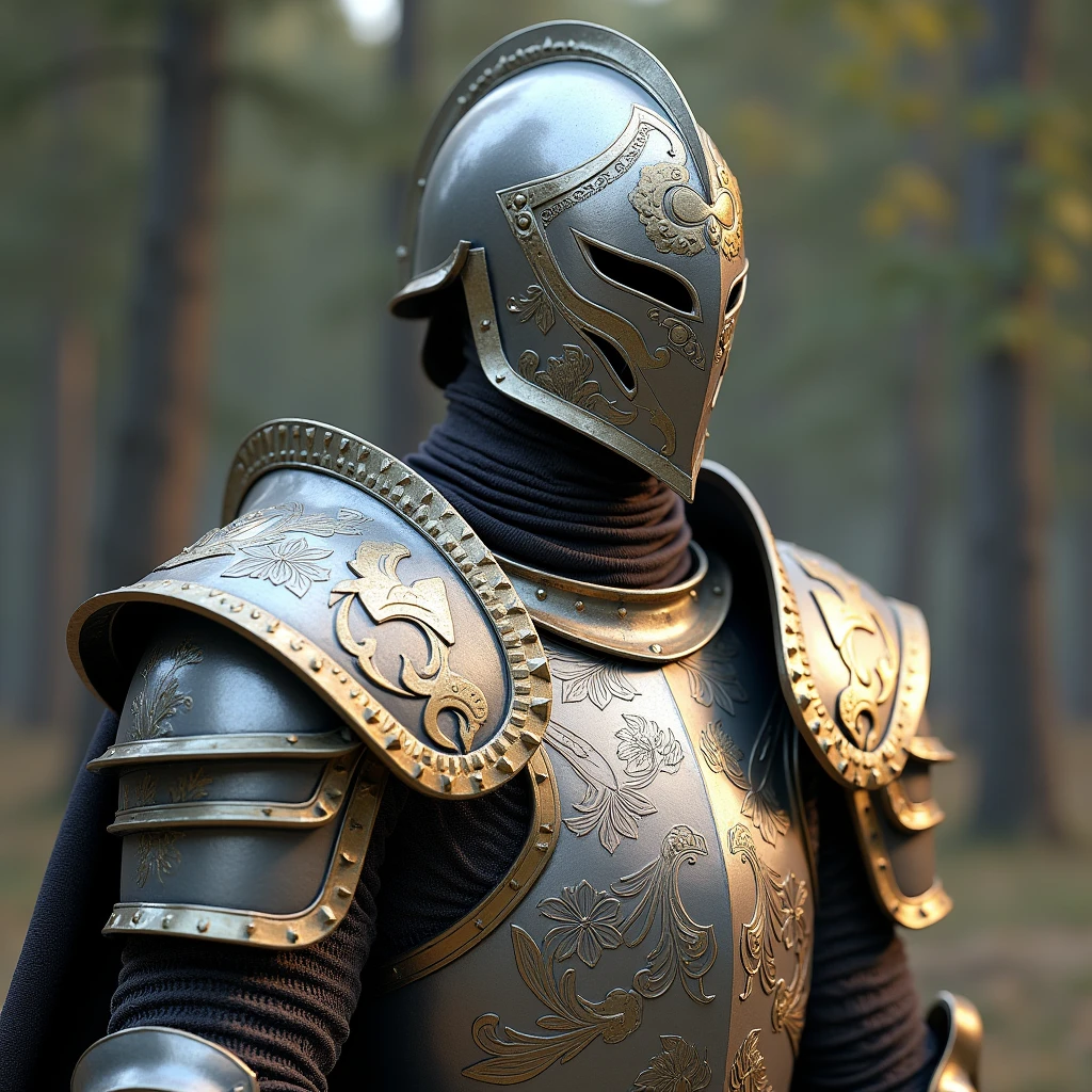 Warrior, Concept Art, author:Van Gogh, Mediovale,Knight pose, Clean render, Angled, Put on your armor, Character is standing, 8kReality, In-game rendering, Facial background has detailed details, Artstation homepage, Pseudo-Mediovale fantasy, God in carp armor, Iron etched armor, Light silver armor, Gorgeous filigree armor, Luxurious armor full of thorns, Intricate metal armor, Powerful Warrior, Wearing luxurious iron armor,,Decorated with intricate patterns, Everything is in