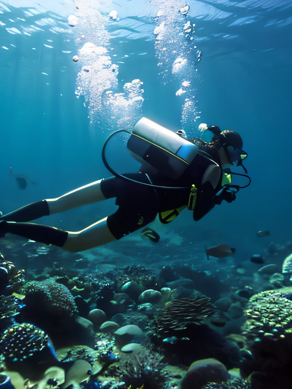 diving, Looking back, high quality