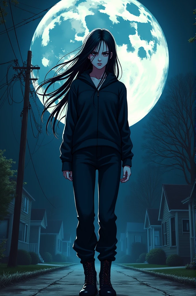 Create a female version of the killer Michael Myers, in anime dash