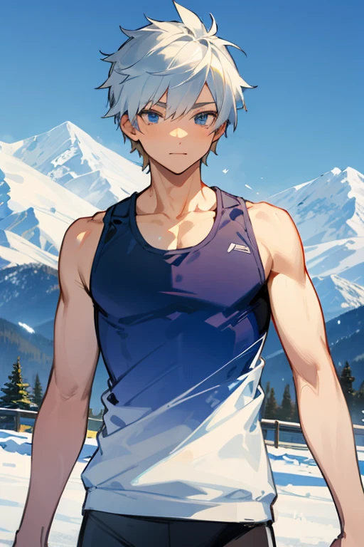 Snow mountain tank top elementary school boy