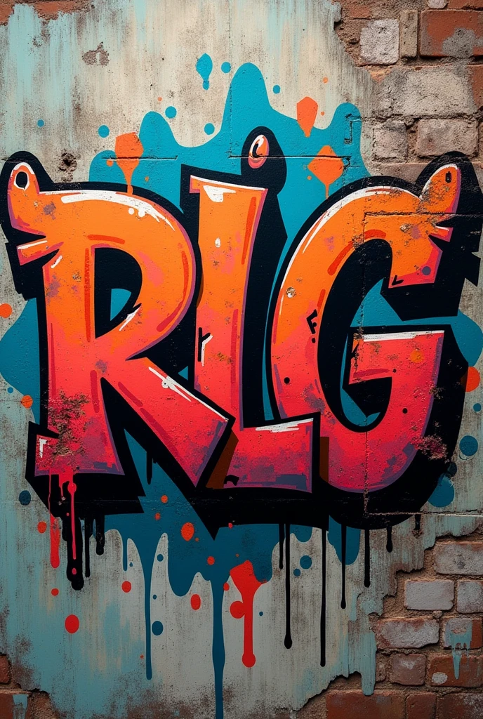 The word: RLG in graffiti styles