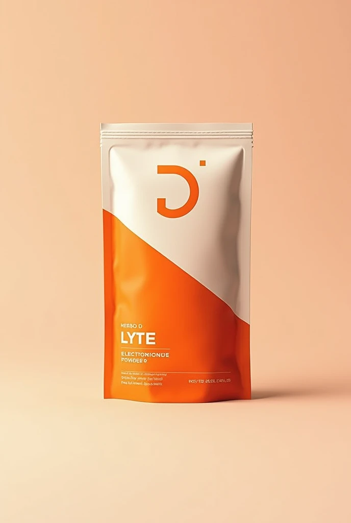 Make a sachet for Electrolyte powder with using only two colour orange and white and the name of product is "Herbo D Lyte"