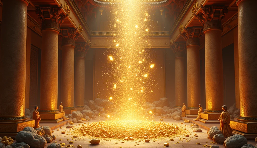 So many treasure of Chinese king inside the great pillar, filled with gold and diamond and so many ornaments show everywhere