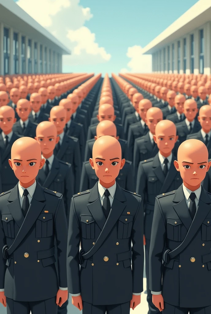 army of bald guards, an animated image