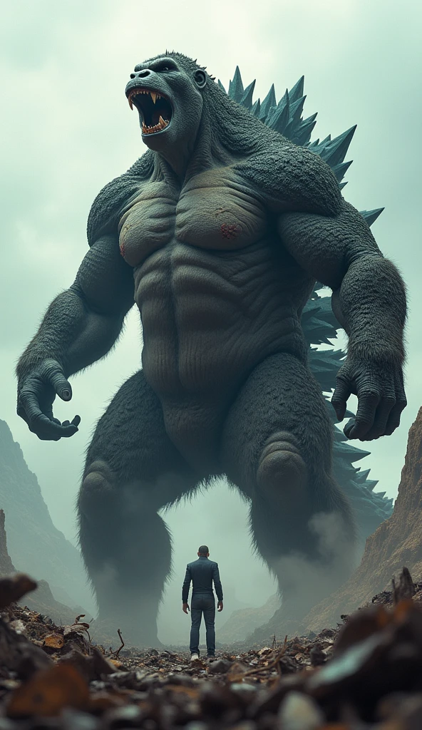 godzilla and kong hybrid production result, body style kong,roaring