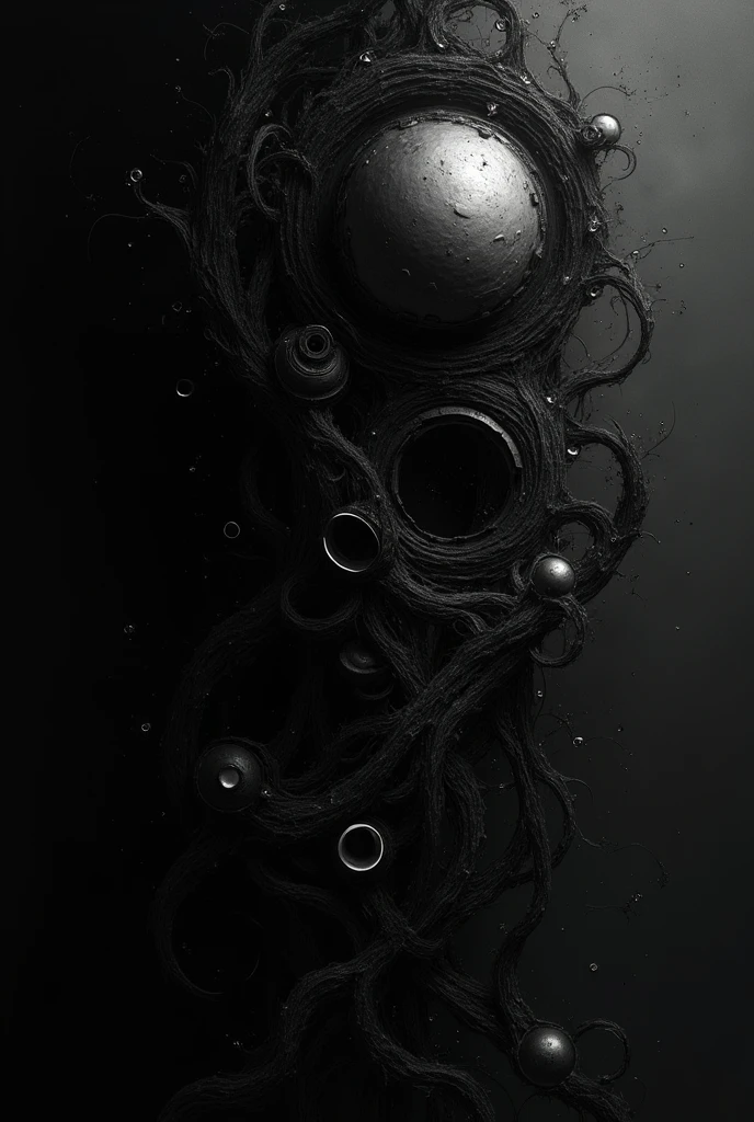 Black minimal background. Abstract shapes and textures. Dark, moody feeling, black and whit. High quality 4k illustration?