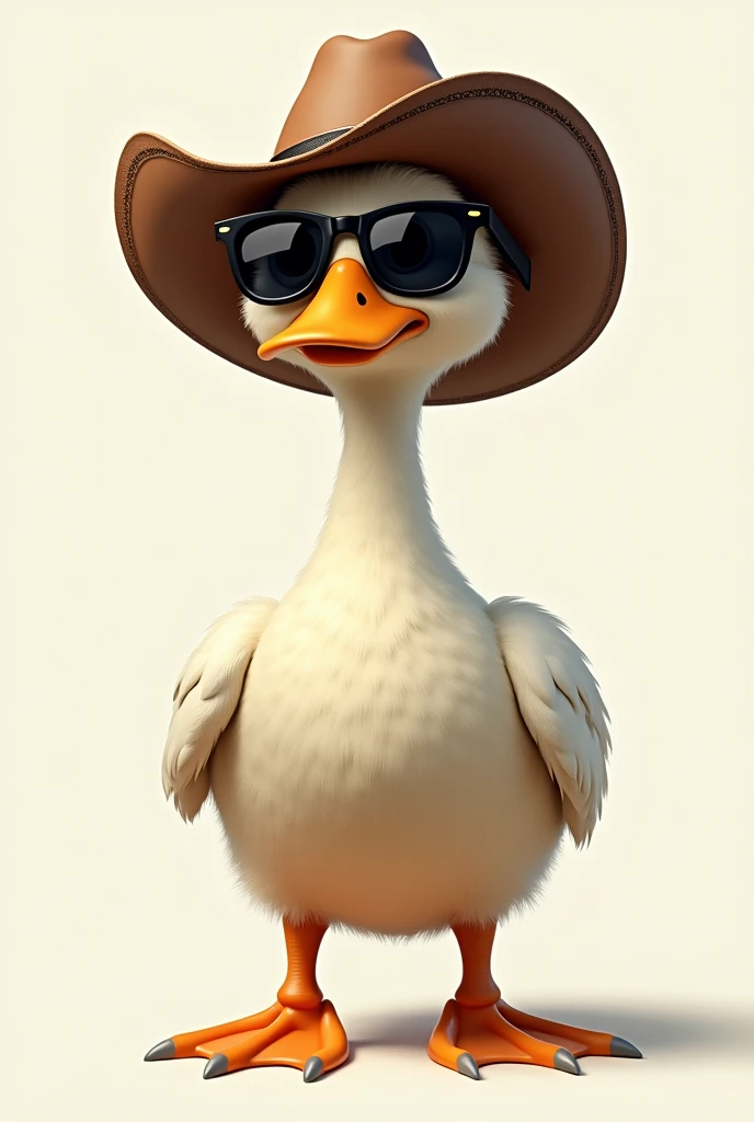 funny duck, hat cowboy, sunglasses black