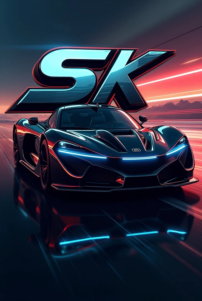 Sk model making logo with car background 