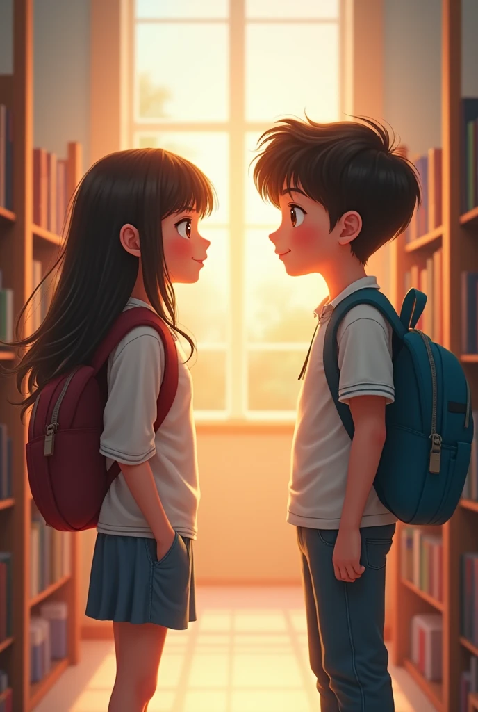 One boy one girl met in school 

