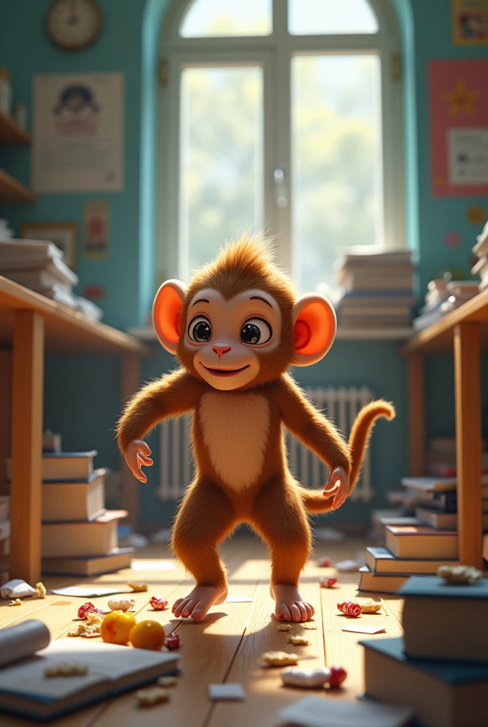 Monkey messed up in hostel room