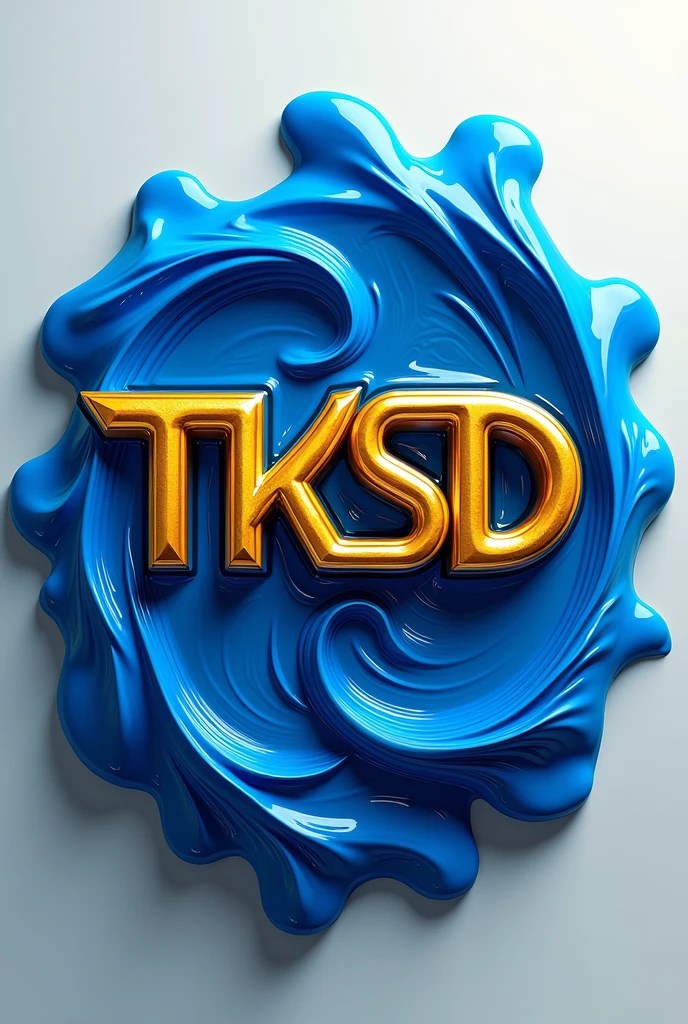 logo TKSD, yellow gold blue liquid