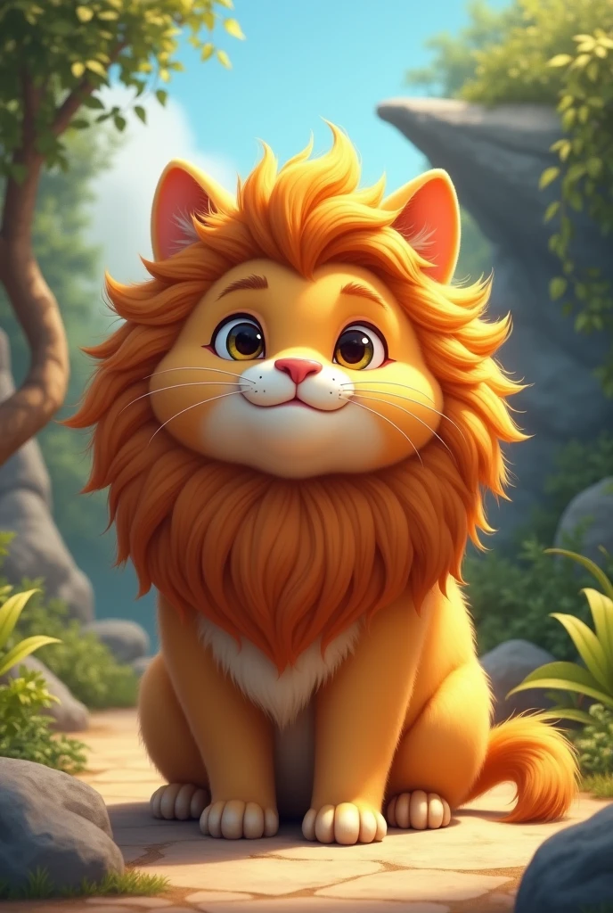 Cat with lion hair. Cubby. Cute in zoo