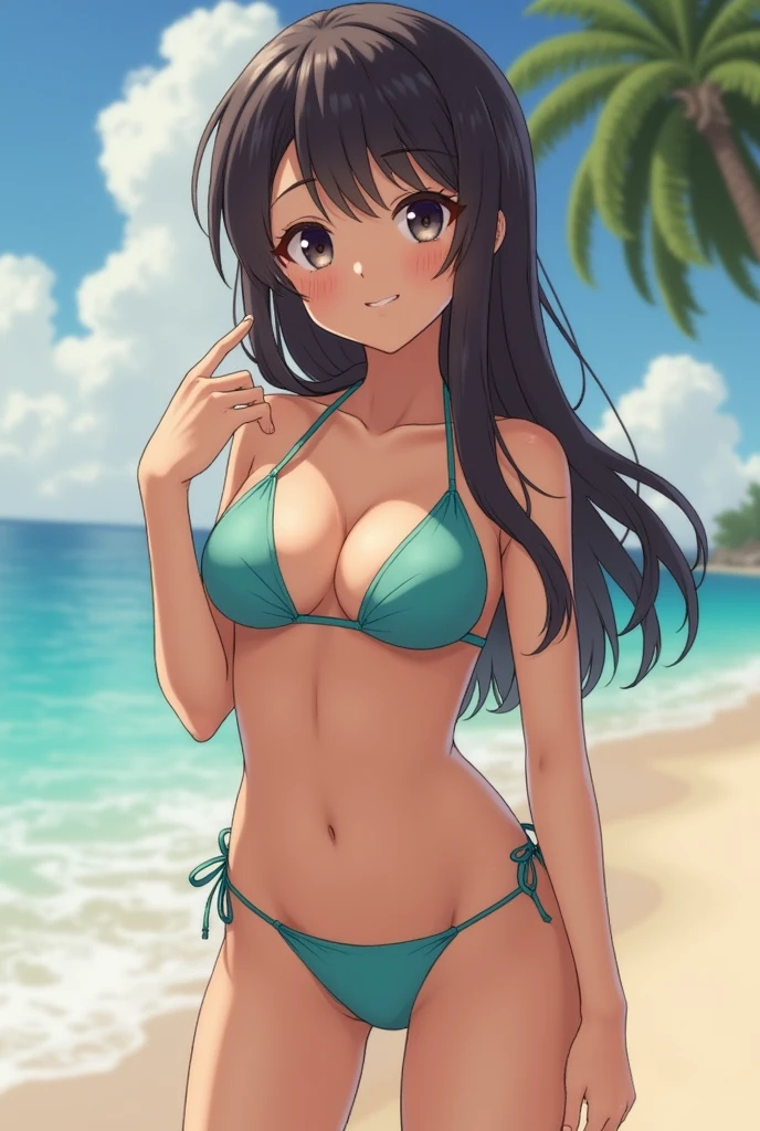 Realistic photos、Pay attention to the cute high school girl's face、bikini