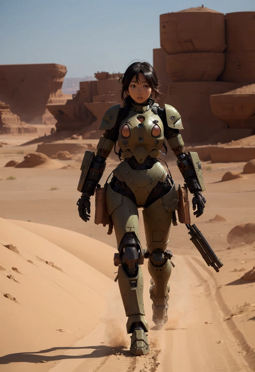 Combat Mech。Zabungul。Running through the desert。Masterpiece。movie。Yoshika Matsuda,Bodysuits