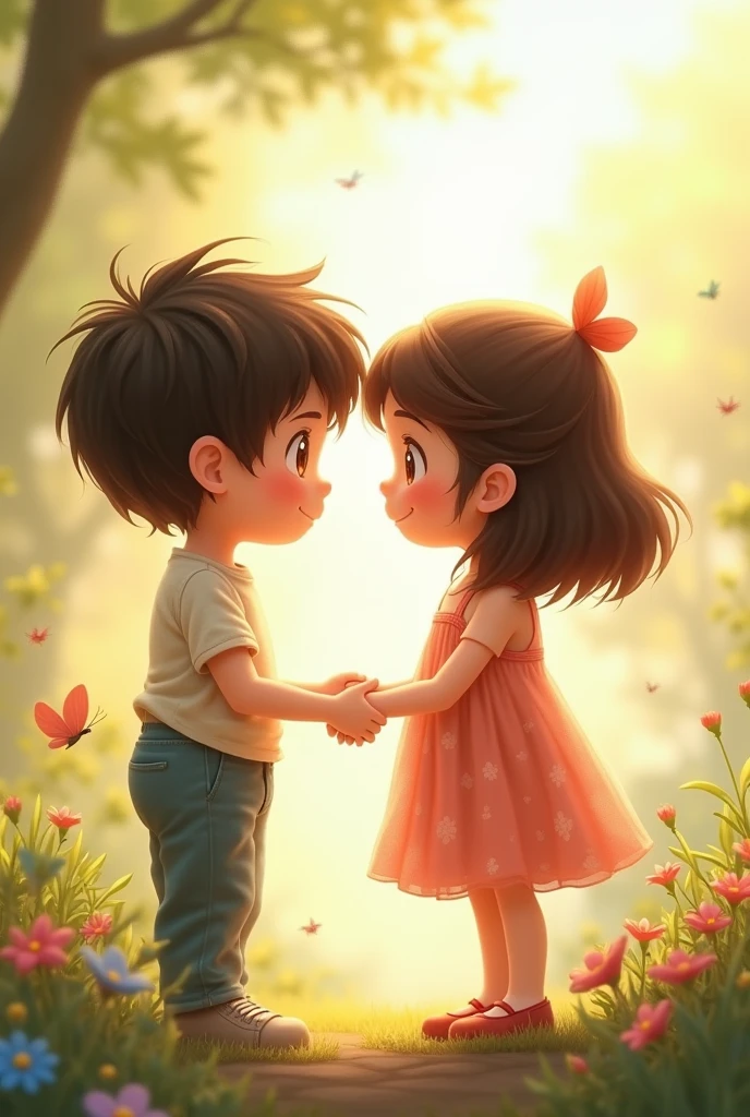 A boy and a girls becaming friends with shyness