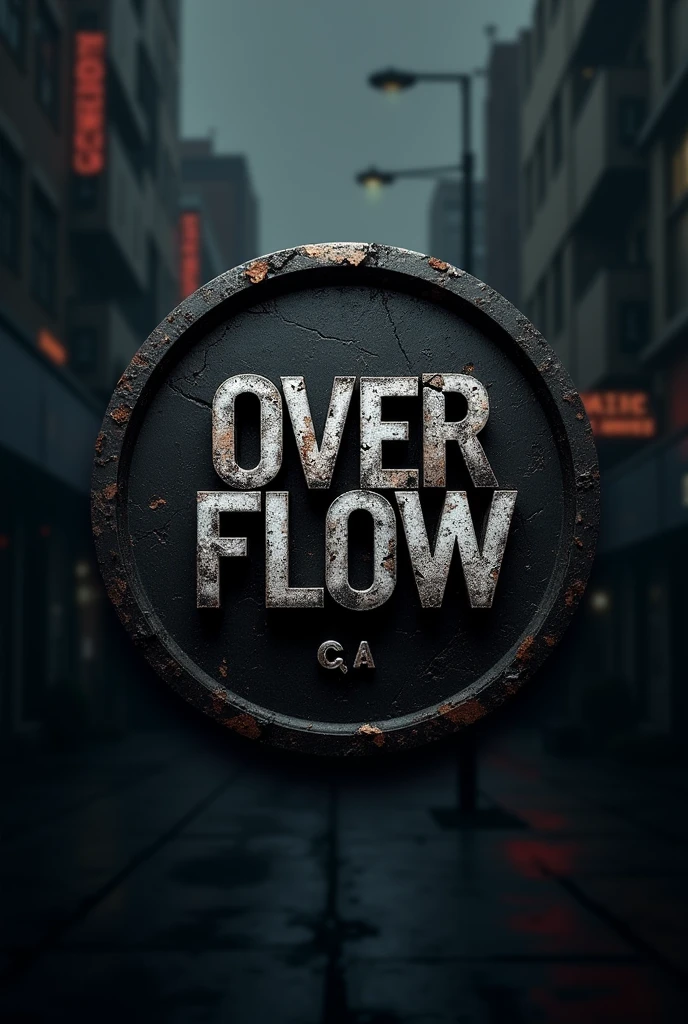 Logo redondo escrito " OverFlow " dark depressive street hip hop rap