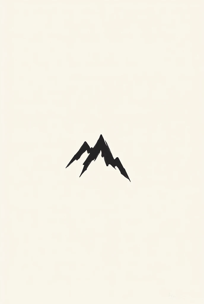 Create a 2D company logo using lines.，The mountain and the car are combined into a logo.，Ink style，Minimalist strokes