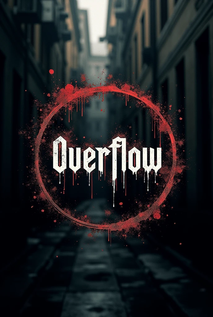 Logo redondo escrito " OverFlow " dark depressive street hip hop rap