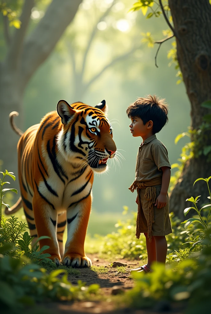 Indian boy with tiger 