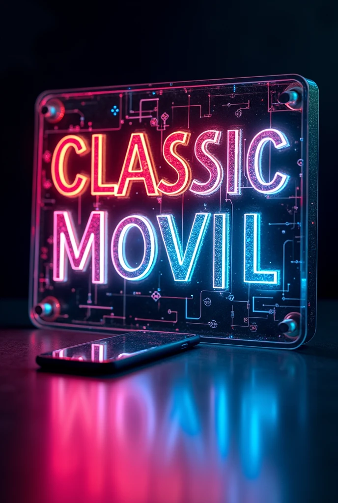 Generate a light sign with the title " CLASSICMOVIL", Make it more technological .
Make it even more tech-oriented and mobile-friendly.
Make it even more technological and add more lights Make it even more technological and have a cell phone next to the sign.
Make it even more technological that it stands out as the best sign