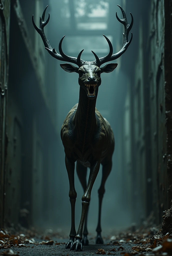 deer in the style of the movie alien. Horror