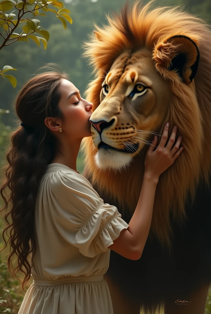 Me kissing a lion