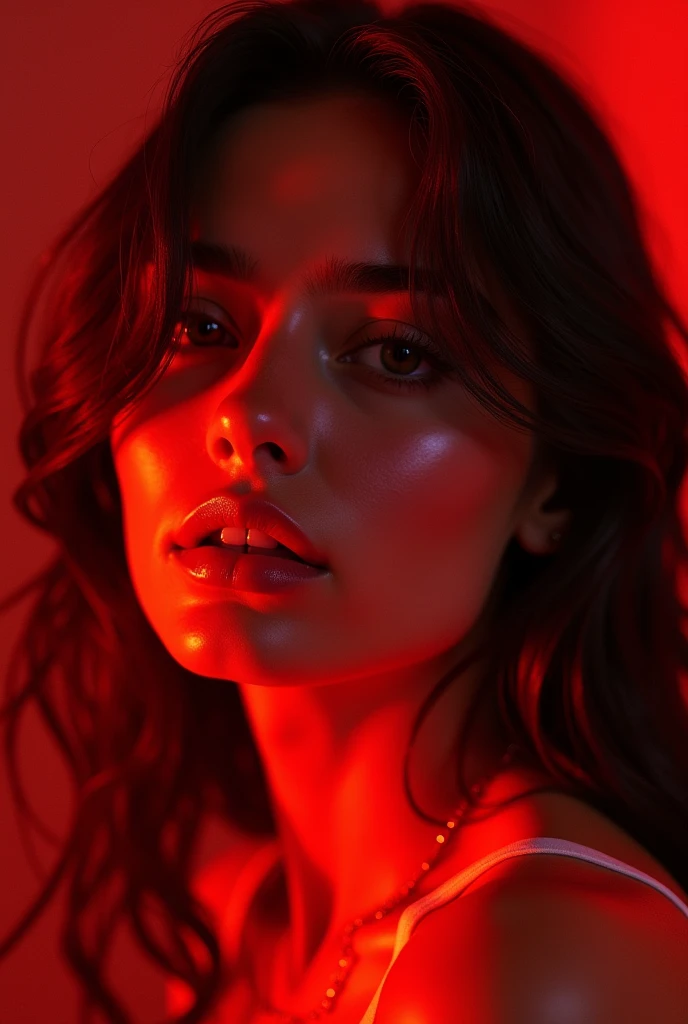 Swallowed by Red, Portrait of a Beautiful Young French Woman, Intricate details, Modern, 16K, The art of math, Art Station, Movie Lighting, vivid, Professional 3D Model Simulation Movie Photos, Portrait of a Beautiful Young French Woman, Faded films, Desaturation, 35mm Photo, Granular, Vignette, High quality, Kodachrome, Rama Photography, dyeing, Very detailed, Footage of discovery . Octane Rendering, Very detailed, volume, Dramatic Lighting
