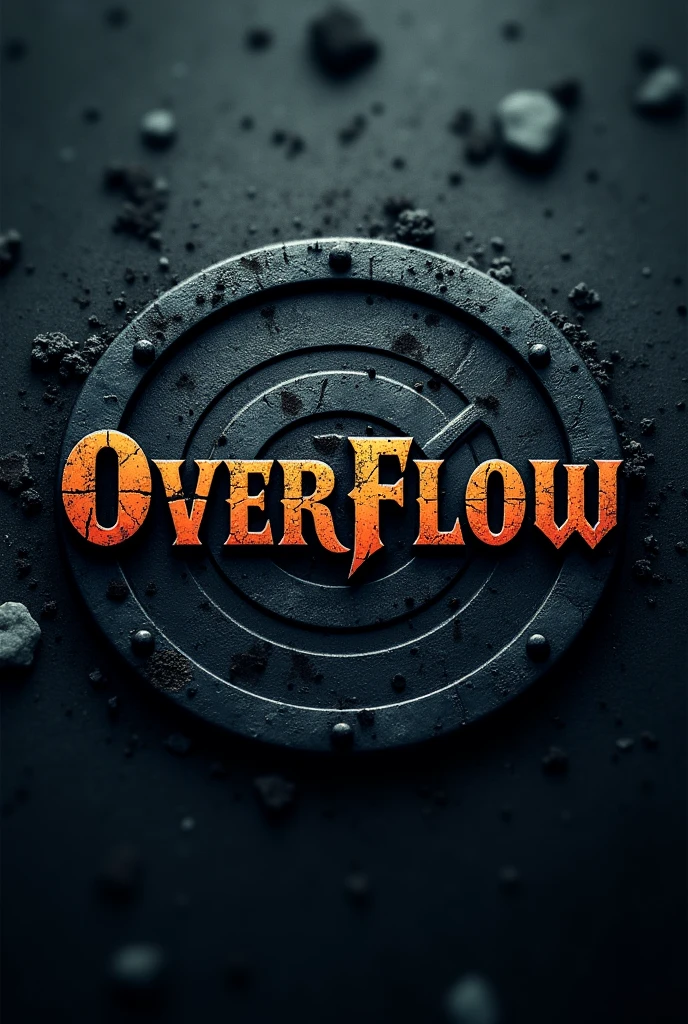 Logo redondo escrito " OverFlow " dark depressive street hip hop rap tampa de bueiro esgoto 