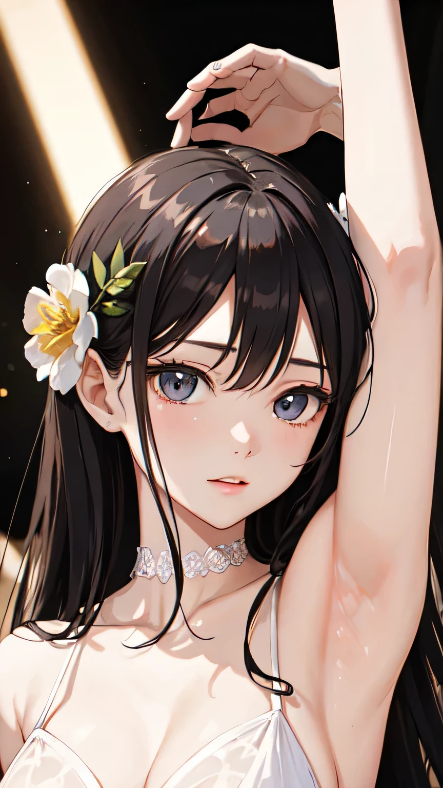 ((Highest quality)), ((masterpiece)), (detailed), One beautiful girl, Almond Eye,Midsummer Night's Dream ,Dancing in an Illusion with You,Shining Deep Within My Heart,Moments of Eternity, **In the summer night's dream, we dance forever**,Close up of face