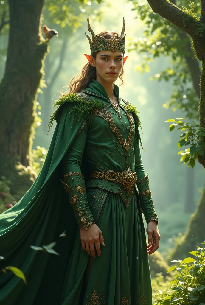 The handsome and young King of elf with nature power