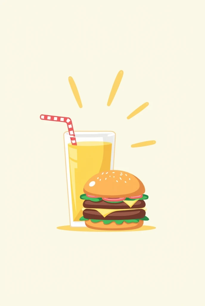 Create a logo for a company named snack box and it's main item is burger and smoothie. Make it in pastel yellow and white color. Very simple, elegant and cute