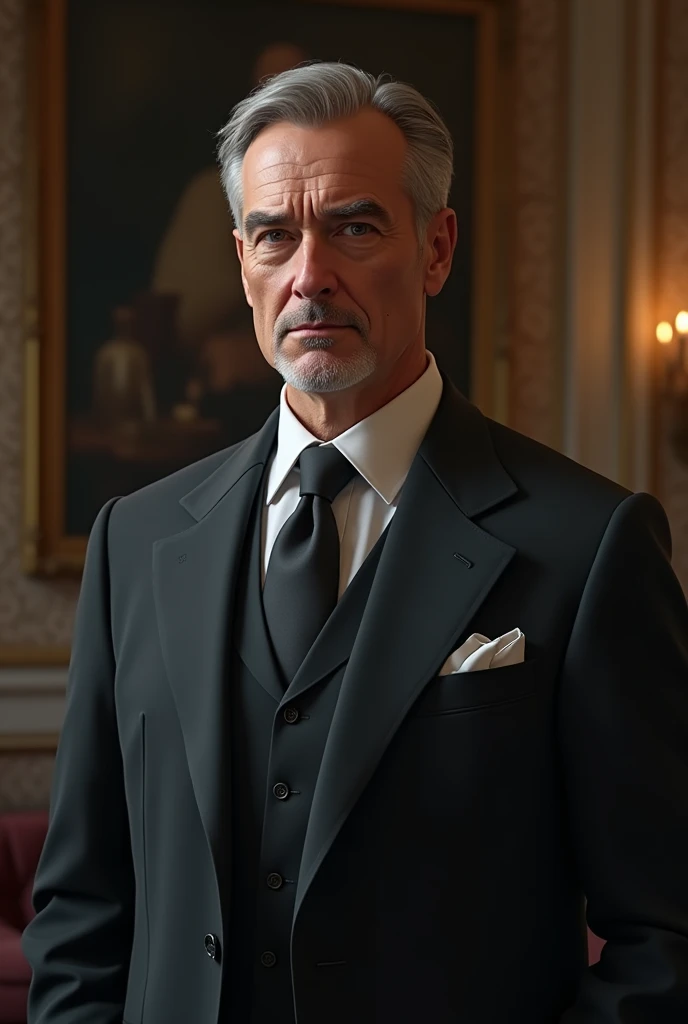 42-year-old serious and very elegant man 