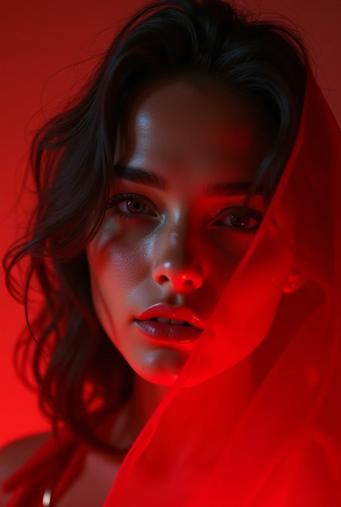 Swallowed by Red, Portrait of a Beautiful Young French Woman, Intricate details, Modern, 16K, The art of math, Art Station, Movie Lighting, vivid, Professional 3D Model Simulation Movie Photos, Portrait of a Beautiful Young French Woman, Faded films, Desaturation, 35mm Photo, Granular, Vignette, High quality, Kodachrome, Rama Photography, dyeing, Very detailed, Footage of discovery . Octane Rendering, Very detailed, volume, Dramatic Lighting