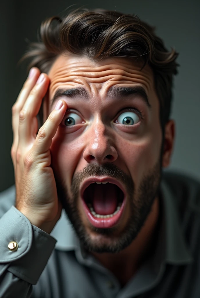 Normal Shocking man image and his hand on his face