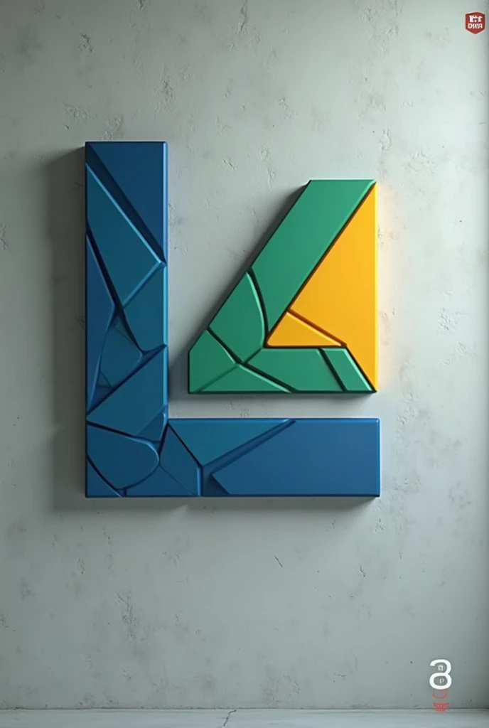 LANTAU company logo, manufactures 3D wall panels, modern design with colors