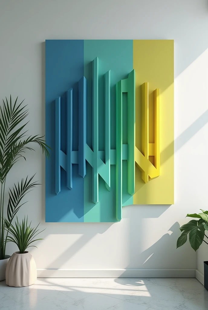 LANTAU company logo, manufactures 3D wall panels, modern design with colors