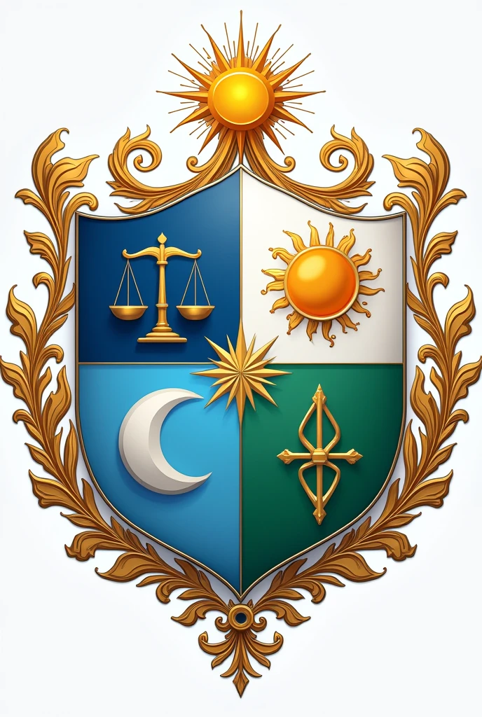 make a coat of arms that represents the renovators. 

1. Black Sea, white, blue and light green.
2. Represent the laws, the balance, the care of others and help.
3. Represent the sun and the moon.
4. Have a balance.
5. Your commitment to kalósyne.
