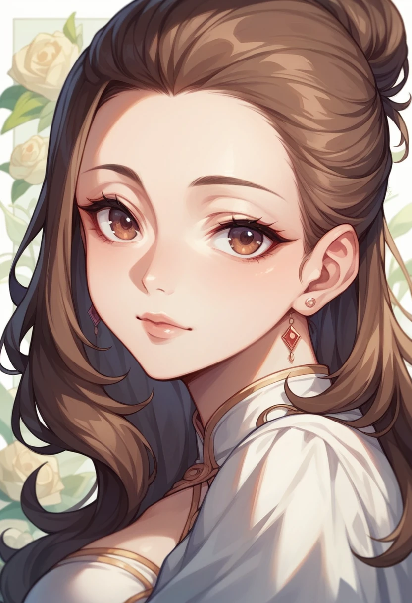 anime、Brown Hair、Forehead、detail、(((beautiful fine hair))),(((beautiful fine face))),(((beautiful fine background))),