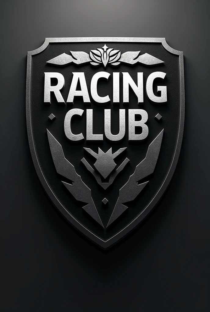 Football crest with the name : Racing Club. Black and Silver color