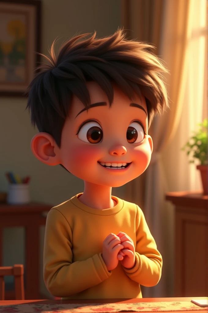 The boy said thank you.