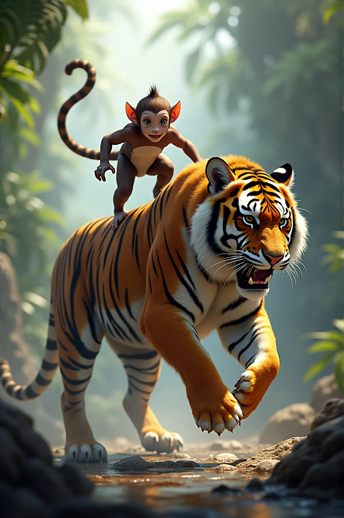 Monkey on tiger