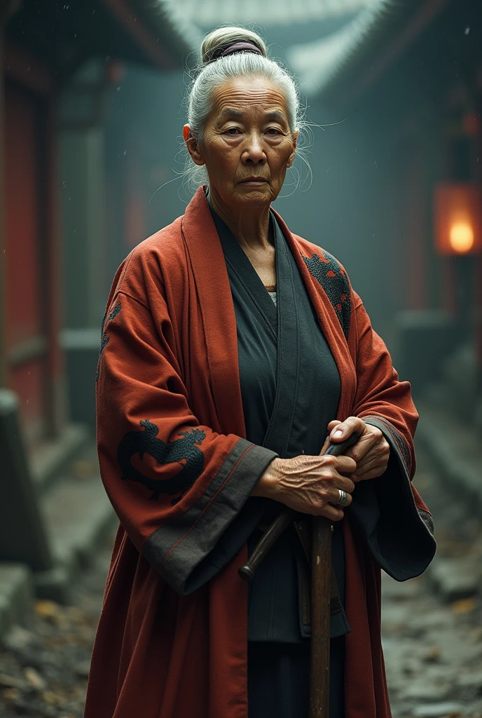 80 years old,Female master,Big ,Martial arts films,Black Dragon Mark,crutch,Clashing