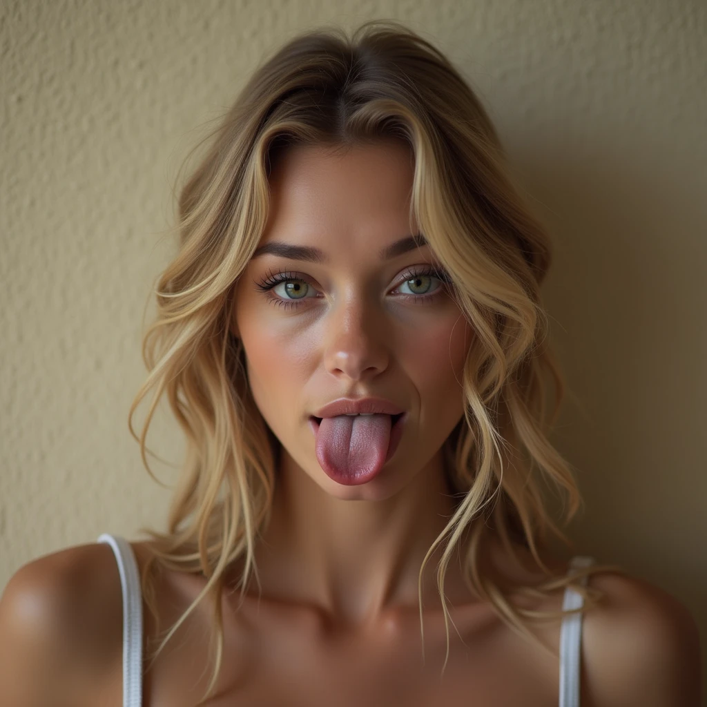 Girl with a dick in her mouth