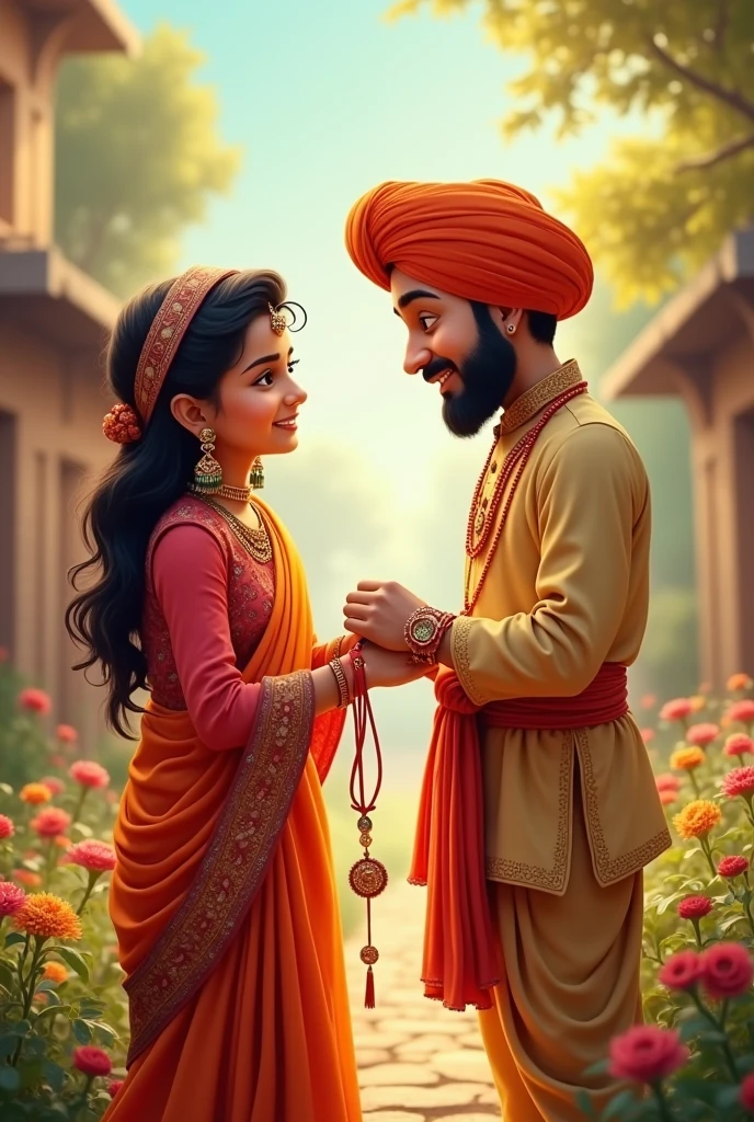 Punjabi
raksha Bandha image brother sister with rakhi on hand