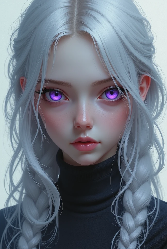 masterpiece, best quality, 1 Girl, Elena_(possible_No_Gossip), Silver Hair, Purple Eyes, Long hair,